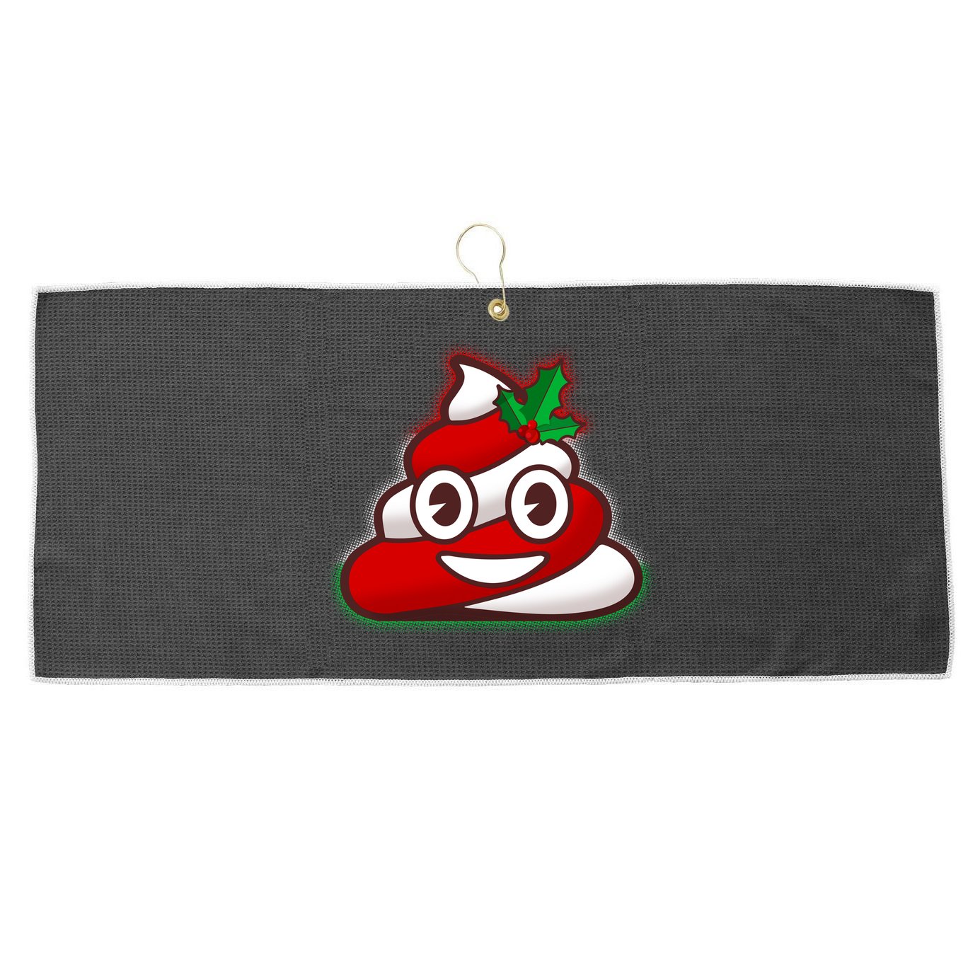 Funny Christmas Poop Emoji Large Microfiber Waffle Golf Towel