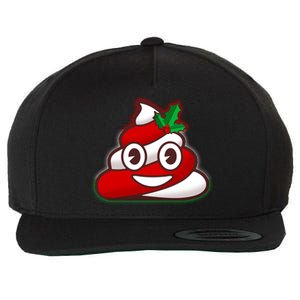 Funny Christmas Poop Emoji Wool Snapback Cap