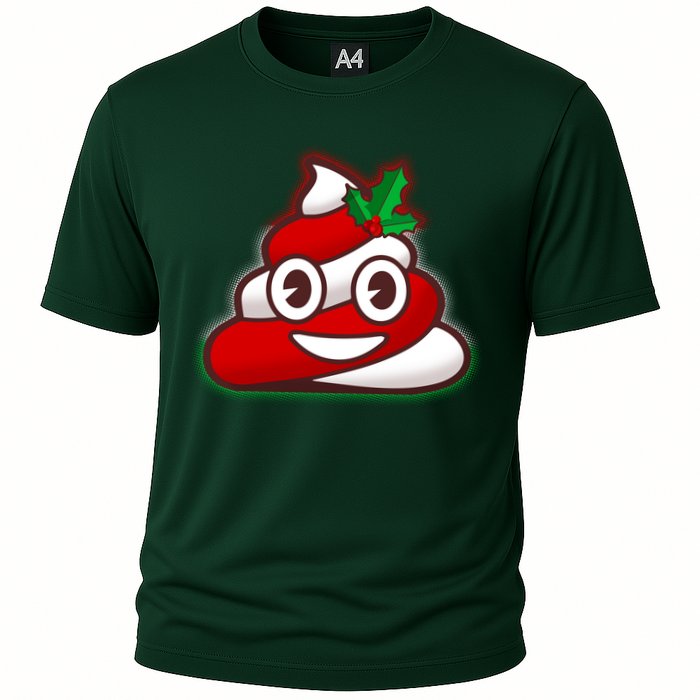 Funny Christmas Poop Emoji Cooling Performance Crew T-Shirt