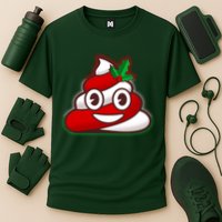 Funny Christmas Poop Emoji Cooling Performance Crew T-Shirt