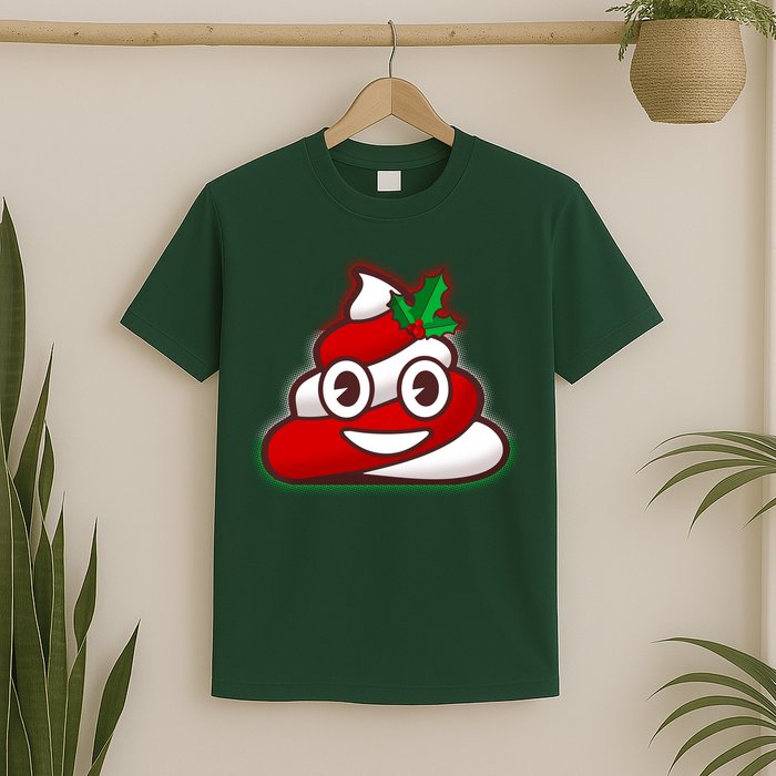 Funny Christmas Poop Emoji T-Shirt