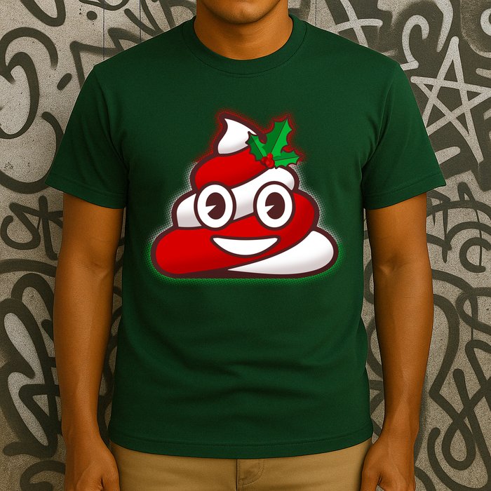 Funny Christmas Poop Emoji T-Shirt