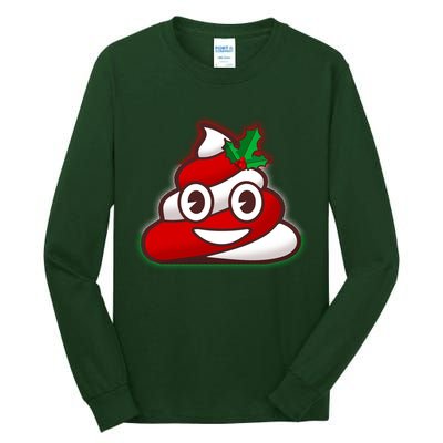 Funny Christmas Poop Emoji Tall Long Sleeve T-Shirt