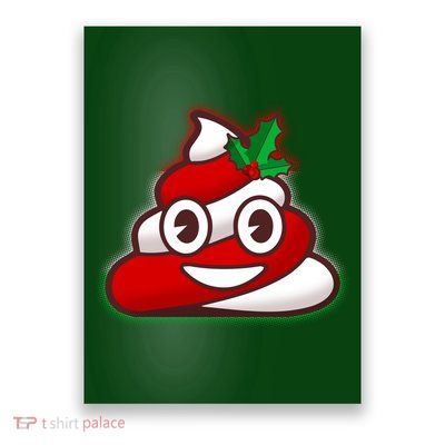 Funny Christmas Poop Emoji Poster