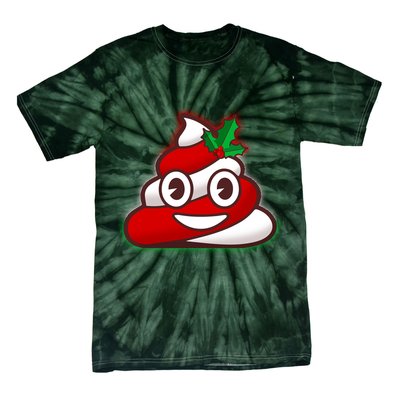 Funny Christmas Poop Emoji Tie-Dye T-Shirt