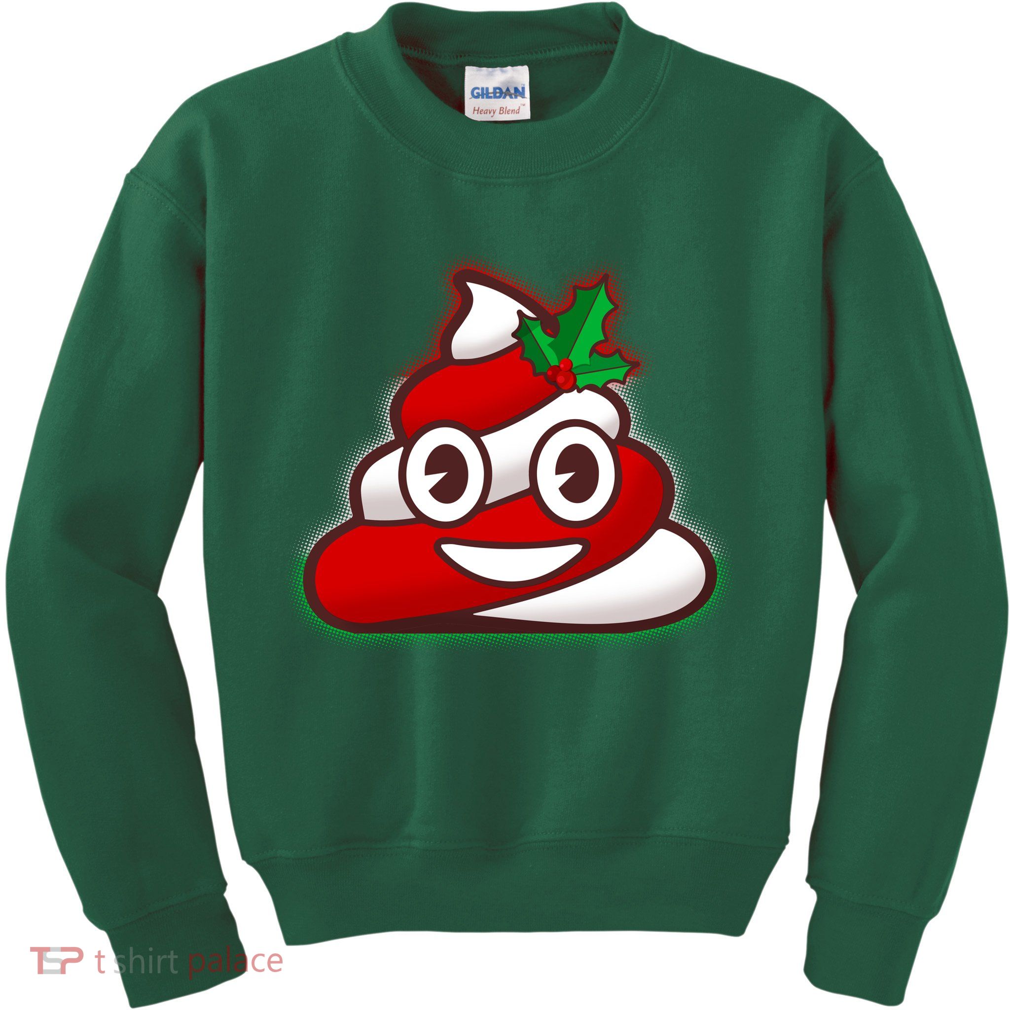 Funny Christmas Poop Emoji Kids Sweatshirt