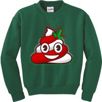 Funny Christmas Poop Emoji Kids Sweatshirt