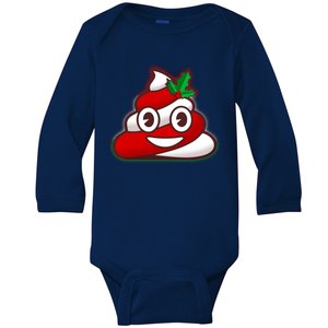 Funny Christmas Poop Emoji Baby Long Sleeve Bodysuit