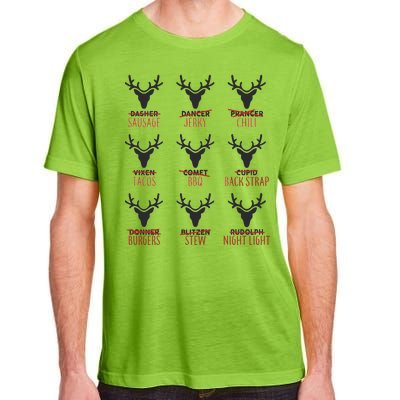 Funny Christmas Reindeer Names Adult ChromaSoft Performance T-Shirt