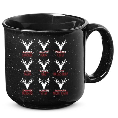 Funny Christmas Reindeer Names 15oz Campfire Ceramic Mug