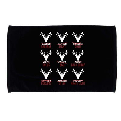 Funny Christmas Reindeer Names Microfiber Hand Towel