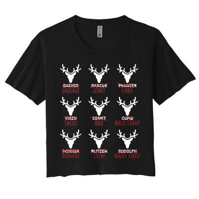 Funny Christmas Reindeer Names Crop Top