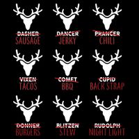 Funny Christmas Reindeer Names Women's Crop Top Tee