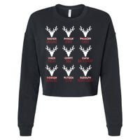 Funny Christmas Reindeer Names Cropped Pullover Crew