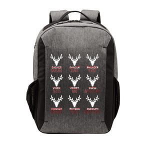 Funny Christmas Reindeer Names Vector Backpack