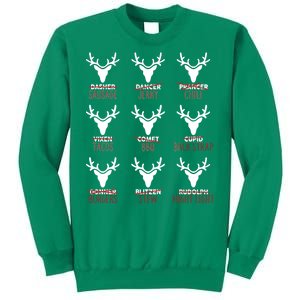 Funny Christmas Reindeer Names Sweatshirt