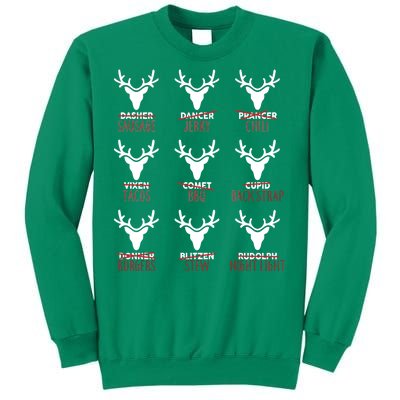 Funny Christmas Reindeer Names Sweatshirt