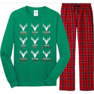 Funny Christmas Reindeer Names Long Sleeve Pajama Set