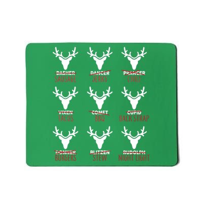 Funny Christmas Reindeer Names Mousepad