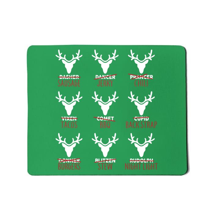 Funny Christmas Reindeer Names Mousepad