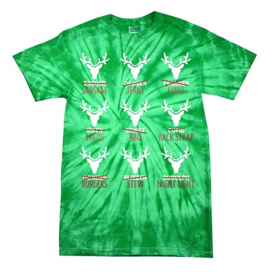 Funny Christmas Reindeer Names Tie-Dye T-Shirt