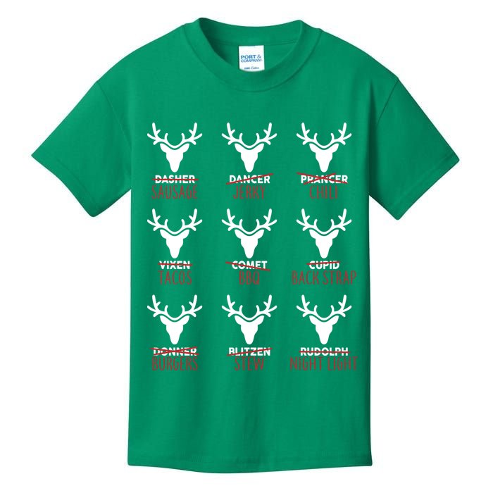 Funny Christmas Reindeer Names Kids T-Shirt