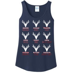 Funny Christmas Reindeer Names Ladies Essential Tank