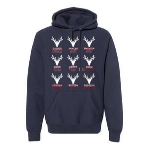 Funny Christmas Reindeer Names Premium Hoodie