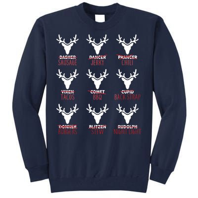 Funny Christmas Reindeer Names Tall Sweatshirt