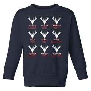 Funny Christmas Reindeer Names Toddler Sweatshirt