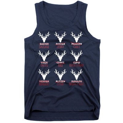 Funny Christmas Reindeer Names Tank Top