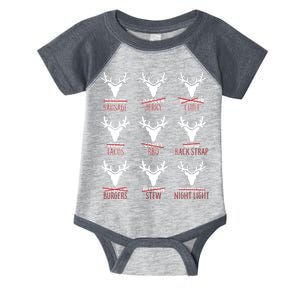 Funny Christmas Reindeer Names Infant Baby Jersey Bodysuit