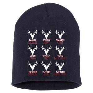 Funny Christmas Reindeer Names Short Acrylic Beanie