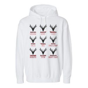 Funny Christmas Reindeer Names Garment-Dyed Fleece Hoodie