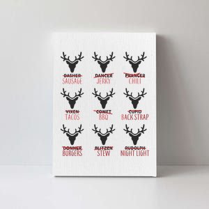 Funny Christmas Reindeer Names Canvas