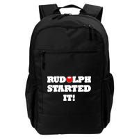 Funny Christmas Rudolph Started It Backpack