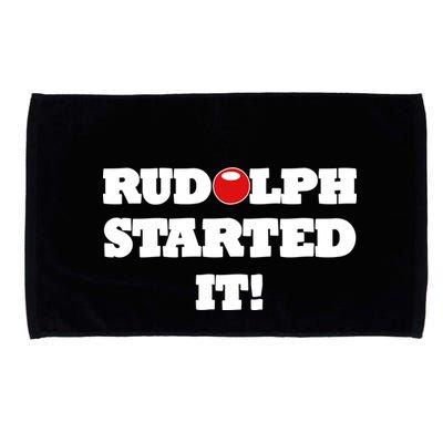 Funny Christmas Rudolph Started It Microfiber Hand Towel