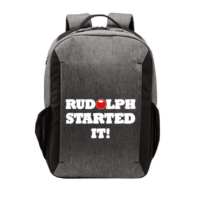 Funny Christmas Rudolph Started It Vector Backpack