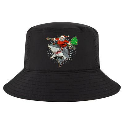 Funny Christmas Santa Riding Shark Cool Comfort Performance Bucket Hat