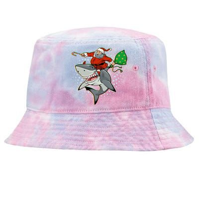 Funny Christmas Santa Riding Shark Tie-Dyed Bucket Hat