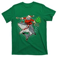 Funny Christmas Santa Riding Shark T-Shirt