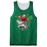 Funny Christmas Santa Riding Shark Mesh Reversible Basketball Jersey Tank