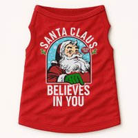 Funny Christmas Vintage Santa Claus Believe In You Doggie Tank