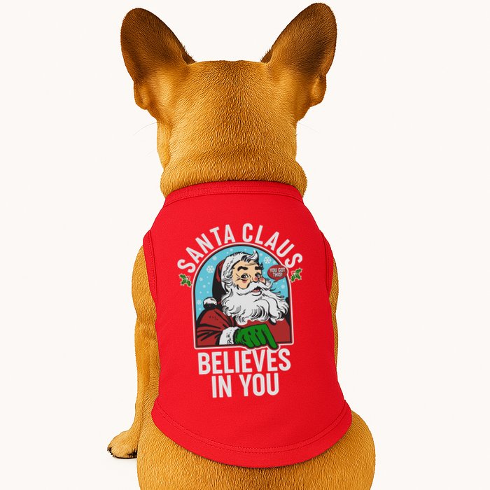 Funny Christmas Vintage Santa Claus Believe In You Doggie Tank