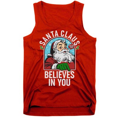 Funny Christmas Vintage Santa Claus Believe In You Tank Top