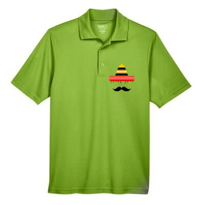 Funny Cinco De Mayo Mexican Hat Sombrero Mustache Men's Origin Performance Pique Polo