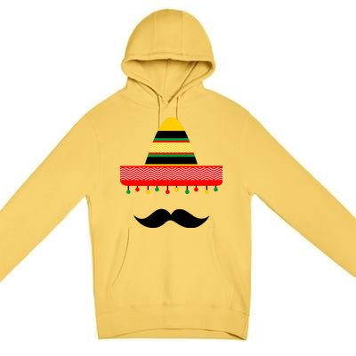 Funny Cinco De Mayo Mexican Hat Sombrero Mustache Premium Pullover Hoodie