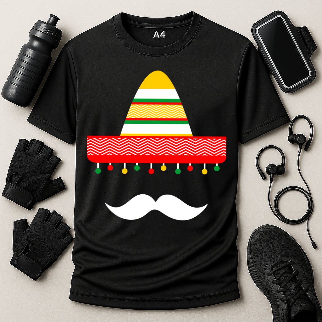 Funny Cinco De Mayo Mexican Hat Sombrero Mustache Cooling Performance Crew T-Shirt
