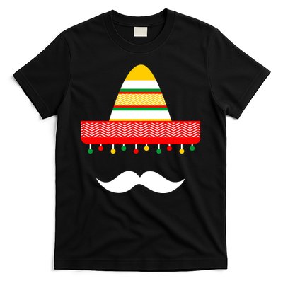 Funny Cinco De Mayo Mexican Hat Sombrero Mustache T-Shirt