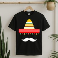 Funny Cinco De Mayo Mexican Hat Sombrero Mustache T-Shirt
